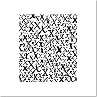 X - Typography (Black) Posters and Art